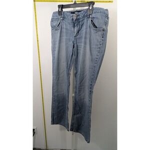 Mossimo Premium Denim Women Light Wash Bootcut Jeans Size 8 Blue Embroidery